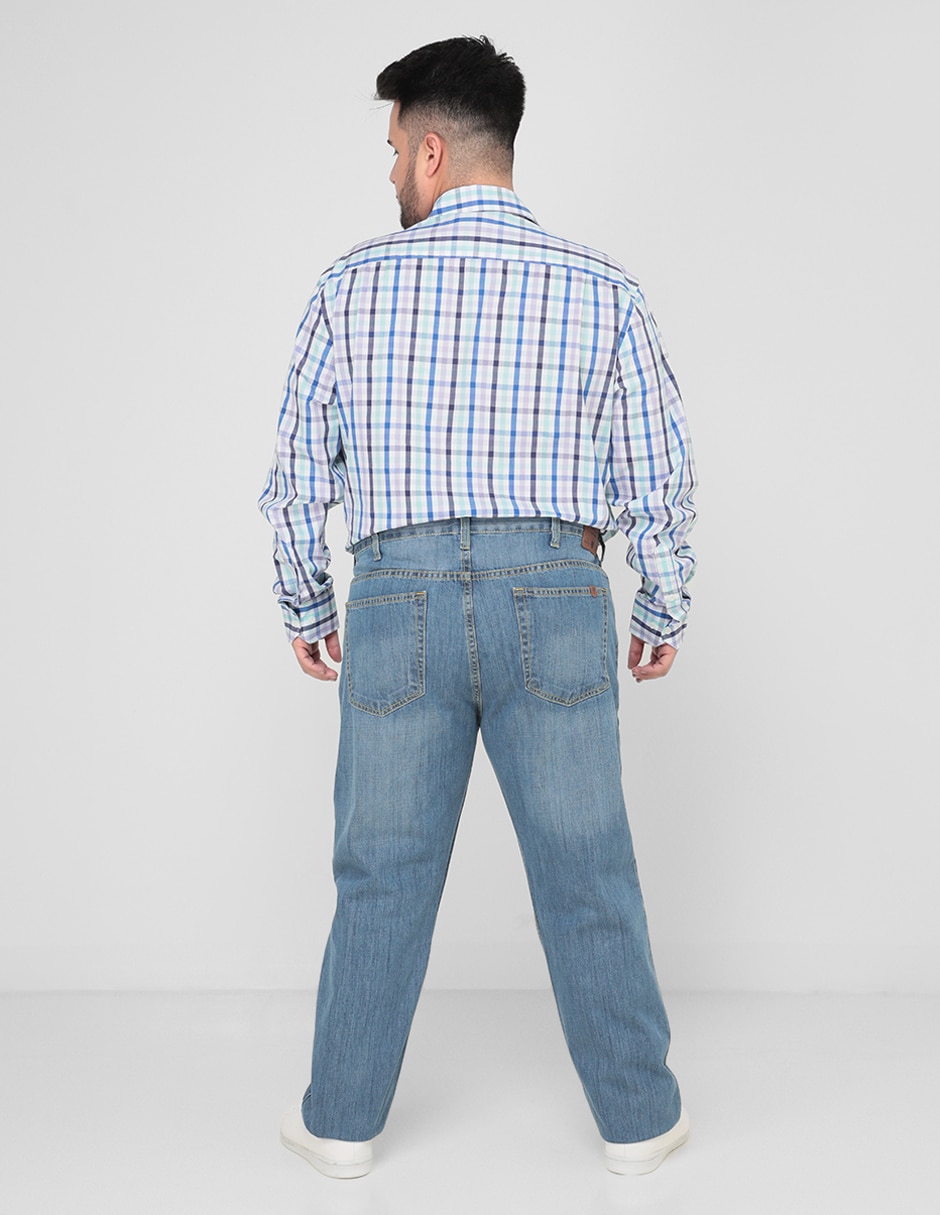 Jeans slim lavado obscuro para hombre