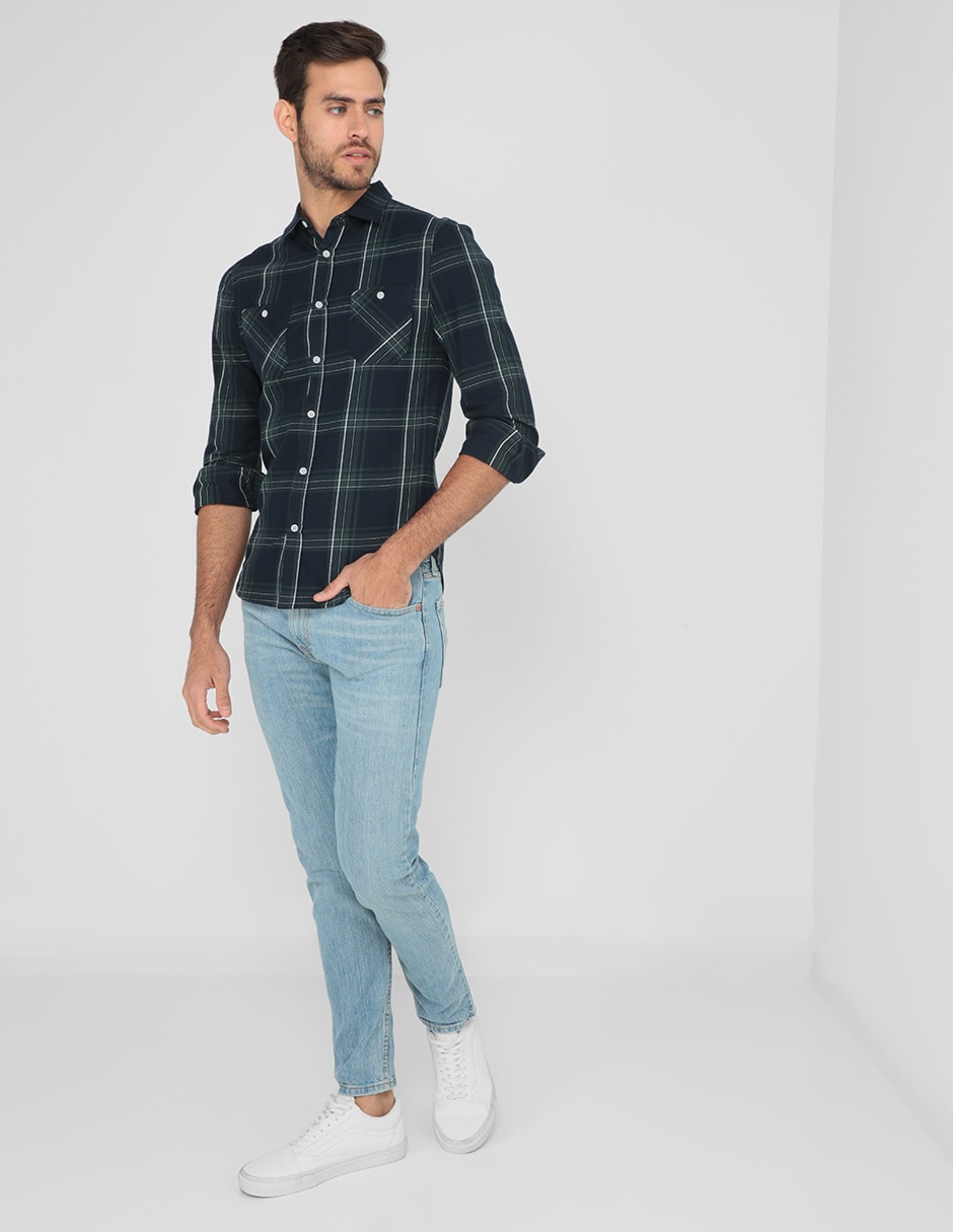 Jeans slim lavado sand blast para hombre