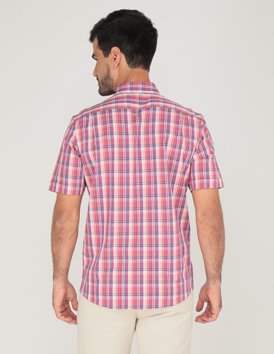 Camisa casual de algodón manga corta para hombre