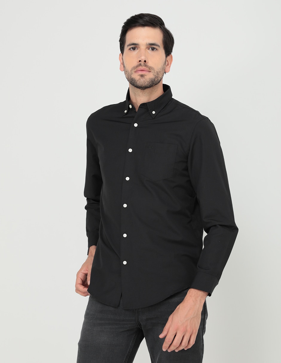 Camisa casual de algodón manga larga para hombre Camisa casual de algodón manga larga para hombre