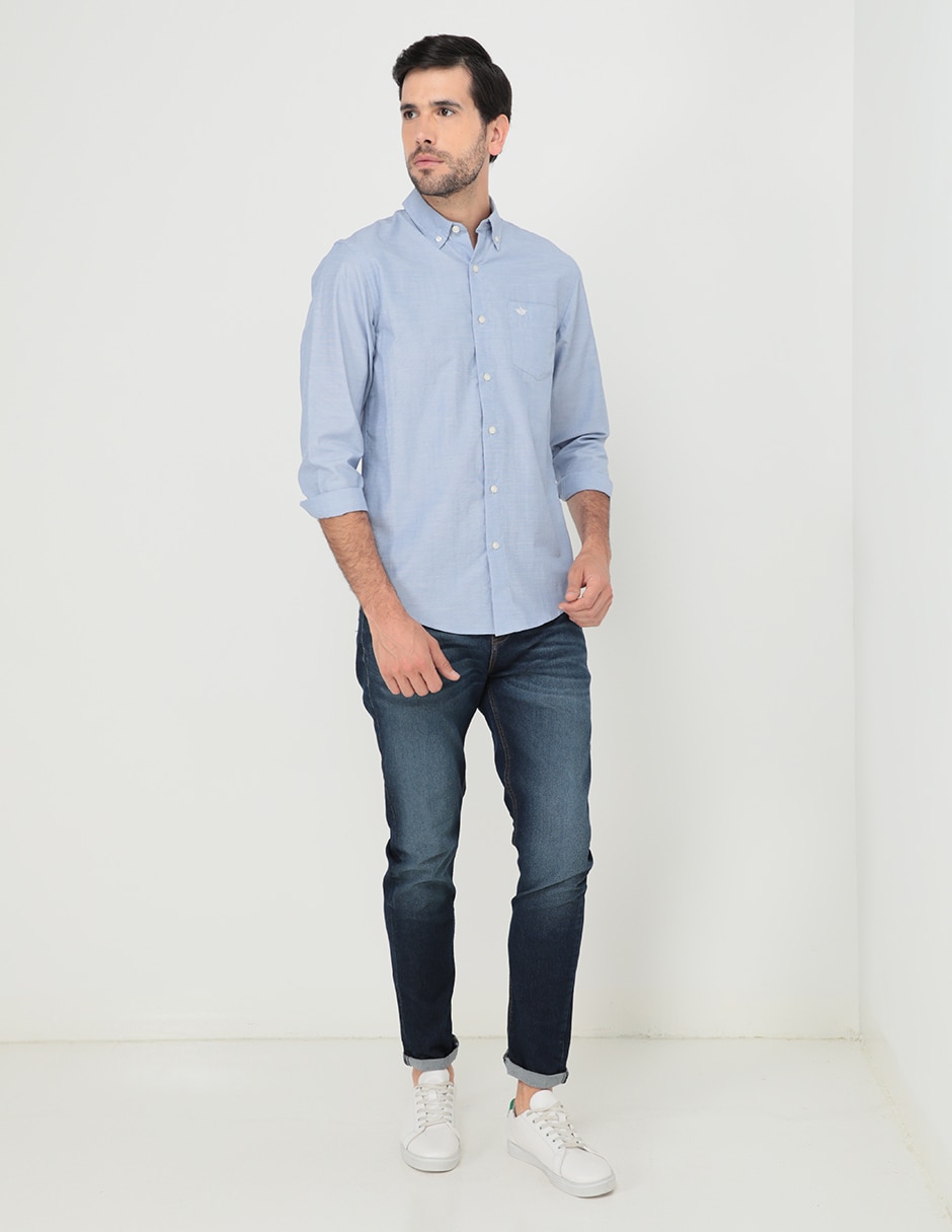 Camisa casual Dockers de algodón manga larga para hombre