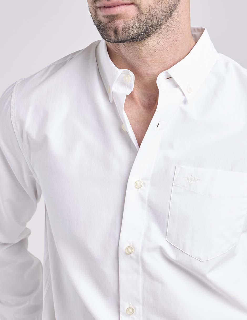 Camisa Casual Dockers de algodón manga larga para hombre