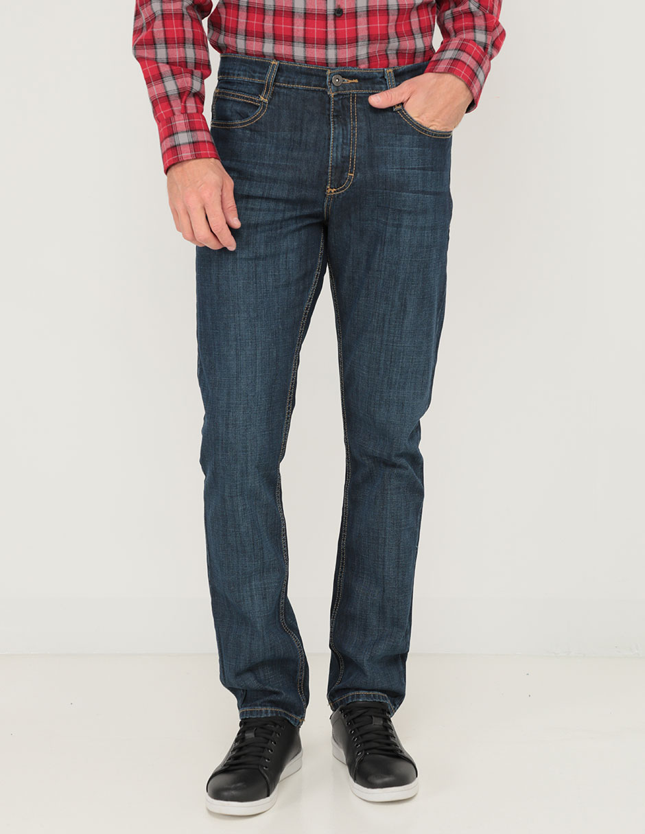 Jeans slim lavado sand blast para hombre 1