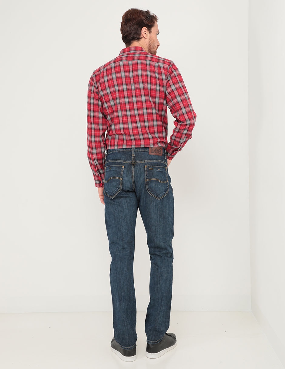 Jeans slim lavado sand blast para hombre 5