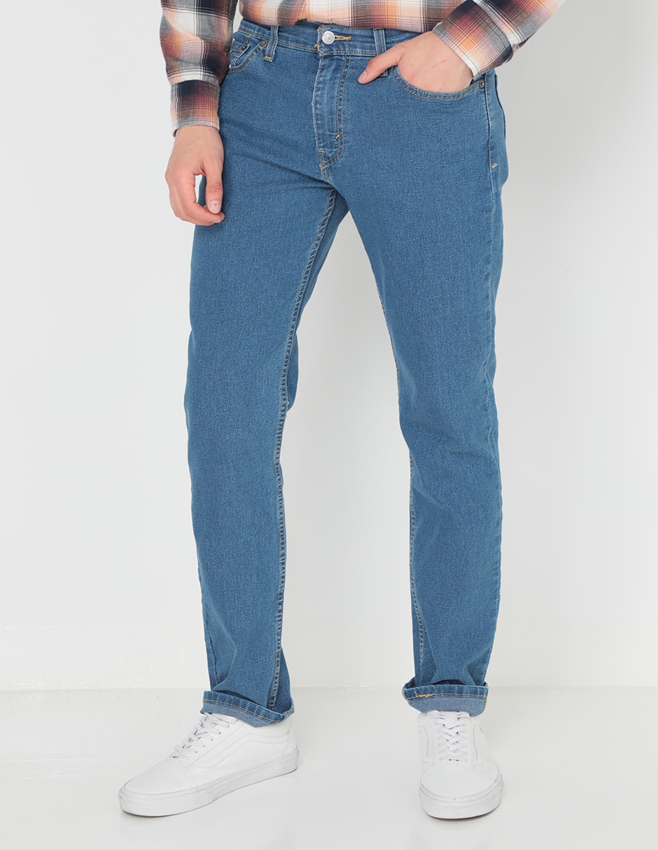 Jeans slim lavado claro para hombre
