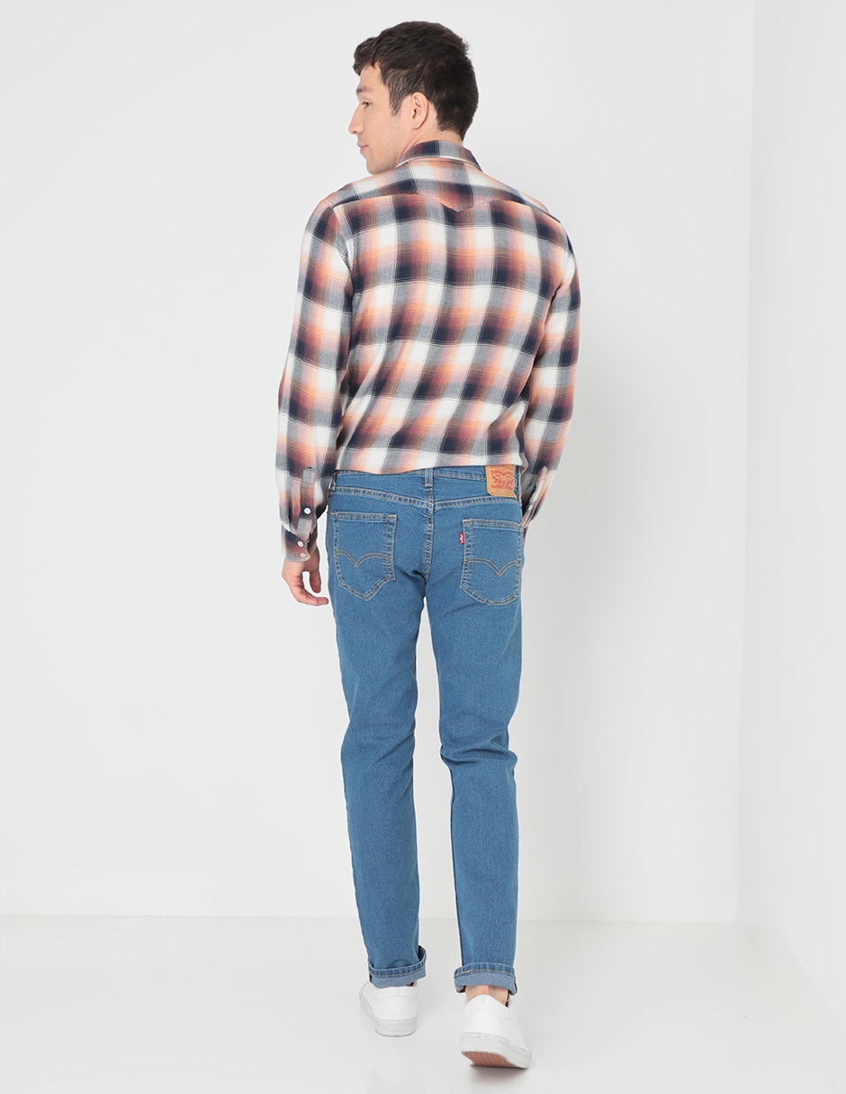 Jeans slim lavado claro para hombre