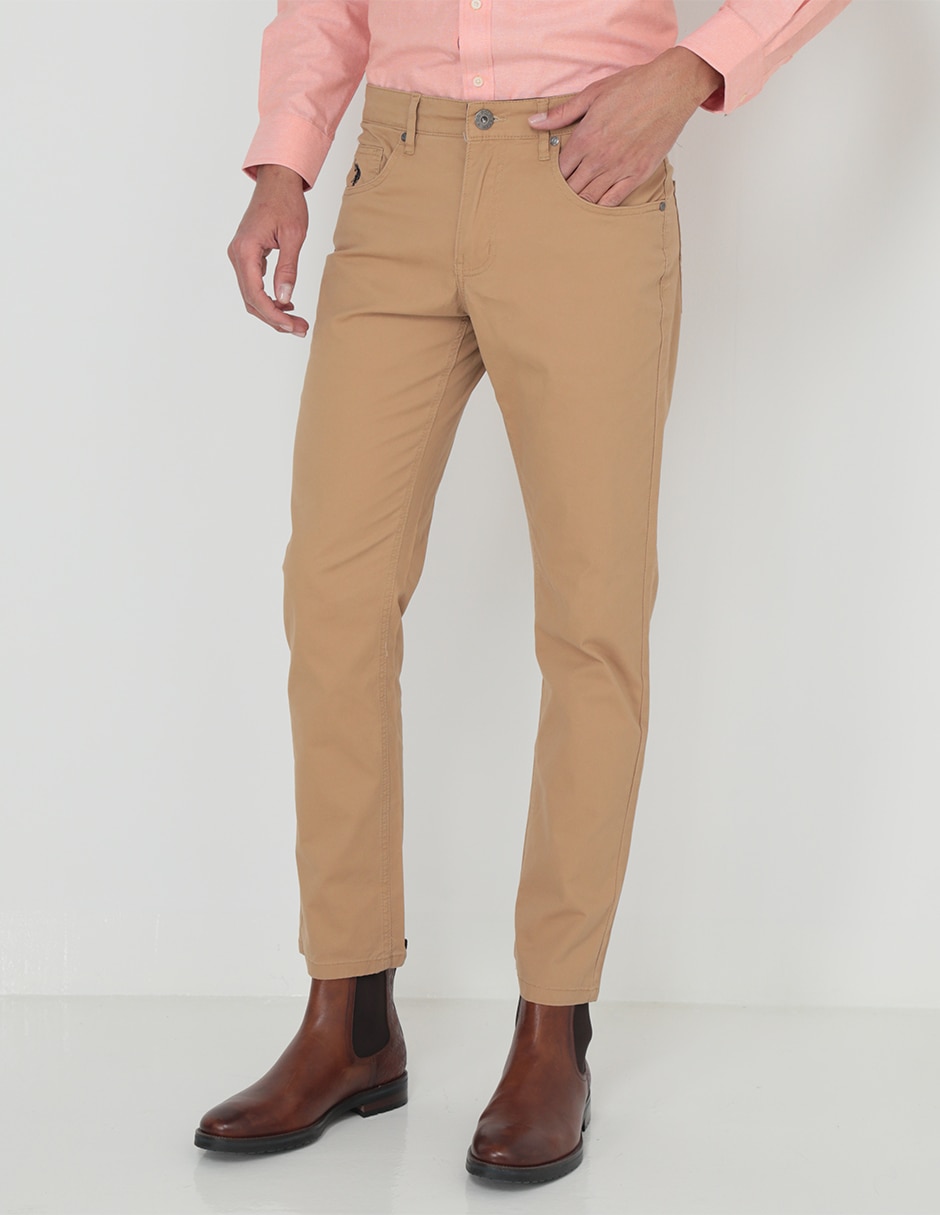 Pantalón chino slim de gabardina para hombre Pantalón chino slim de gabardina para hombre