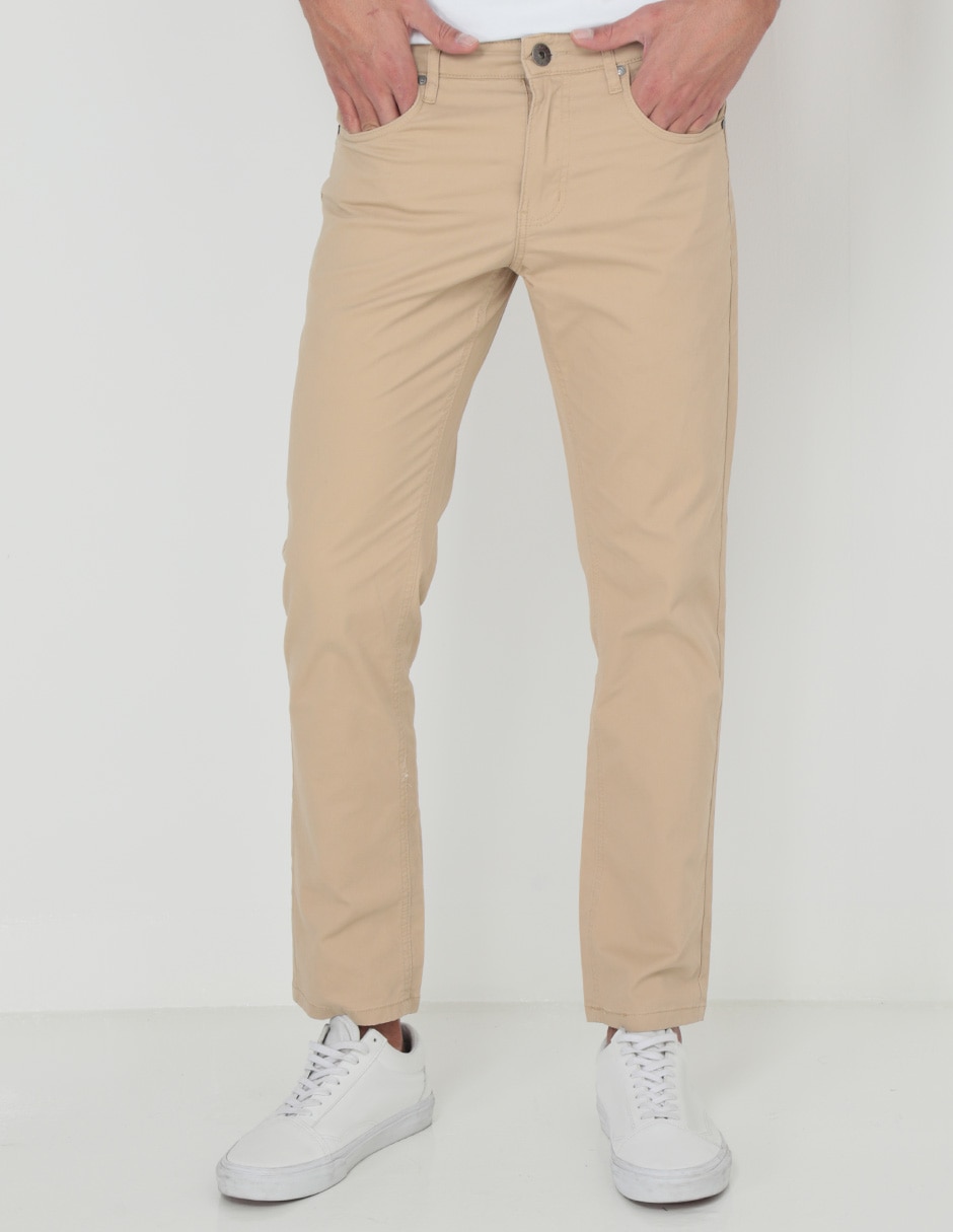 Pantalón chino slim de gabardina para hombre Pantalón chino slim de gabardina para hombre