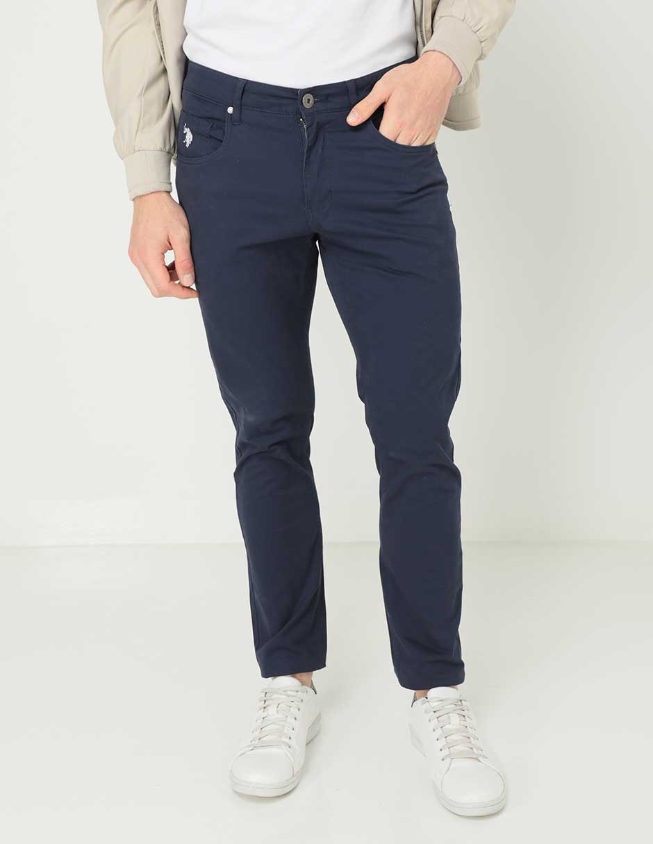 Pantalón chino slim de gabardina para hombre