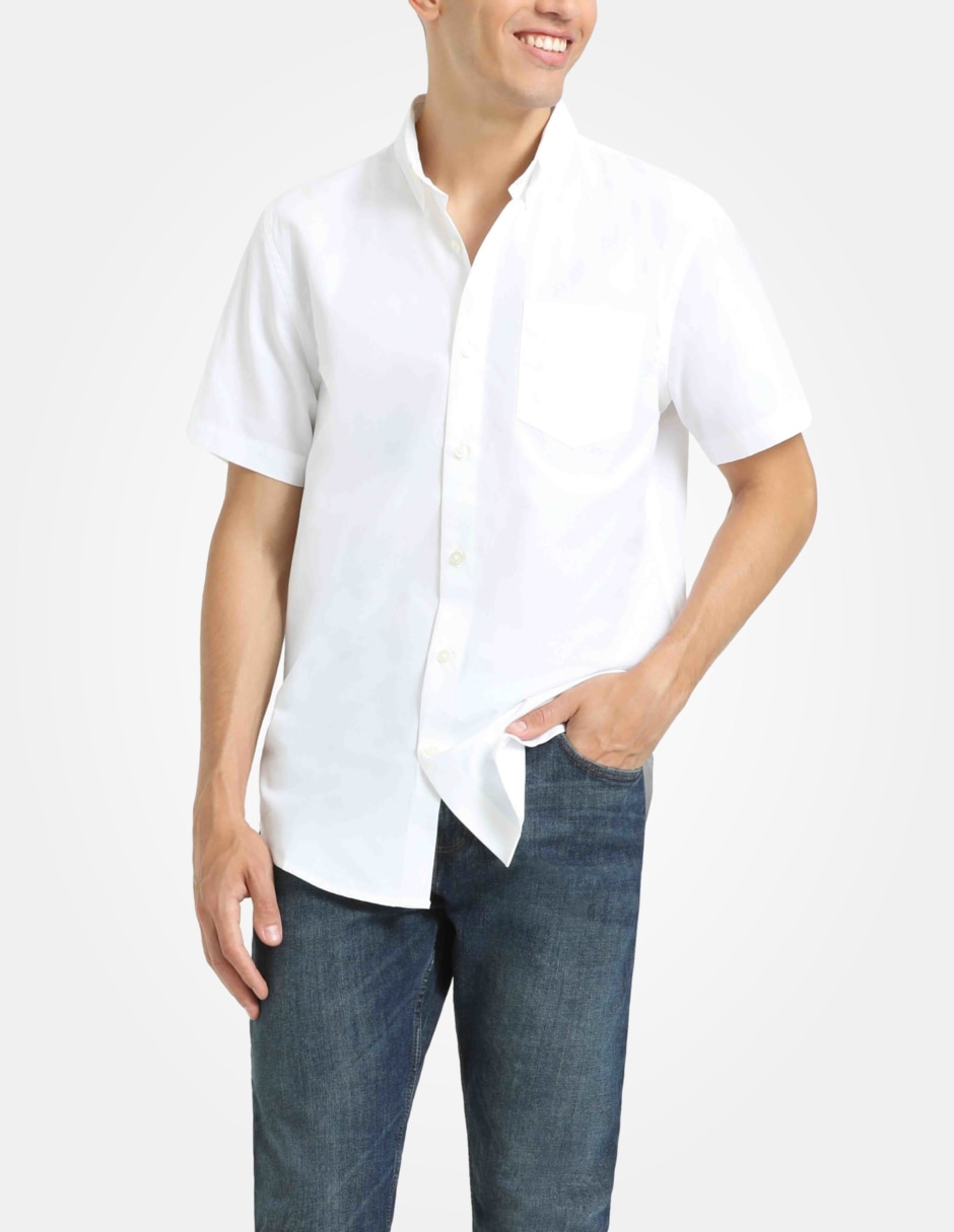 Camisa de vestir de algodón manga corta para hombre Camisa de vestir de algodón manga corta para hombre