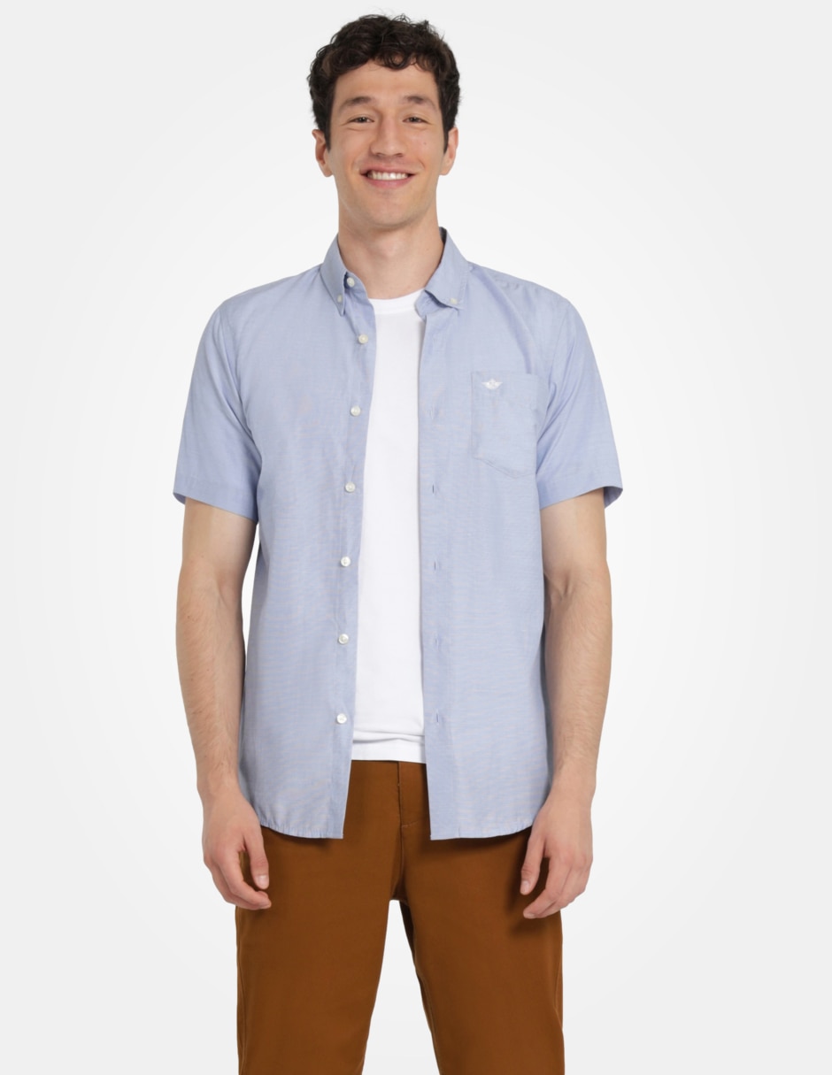 Camisa de vestir Dockers de algodón manga corta para hombre