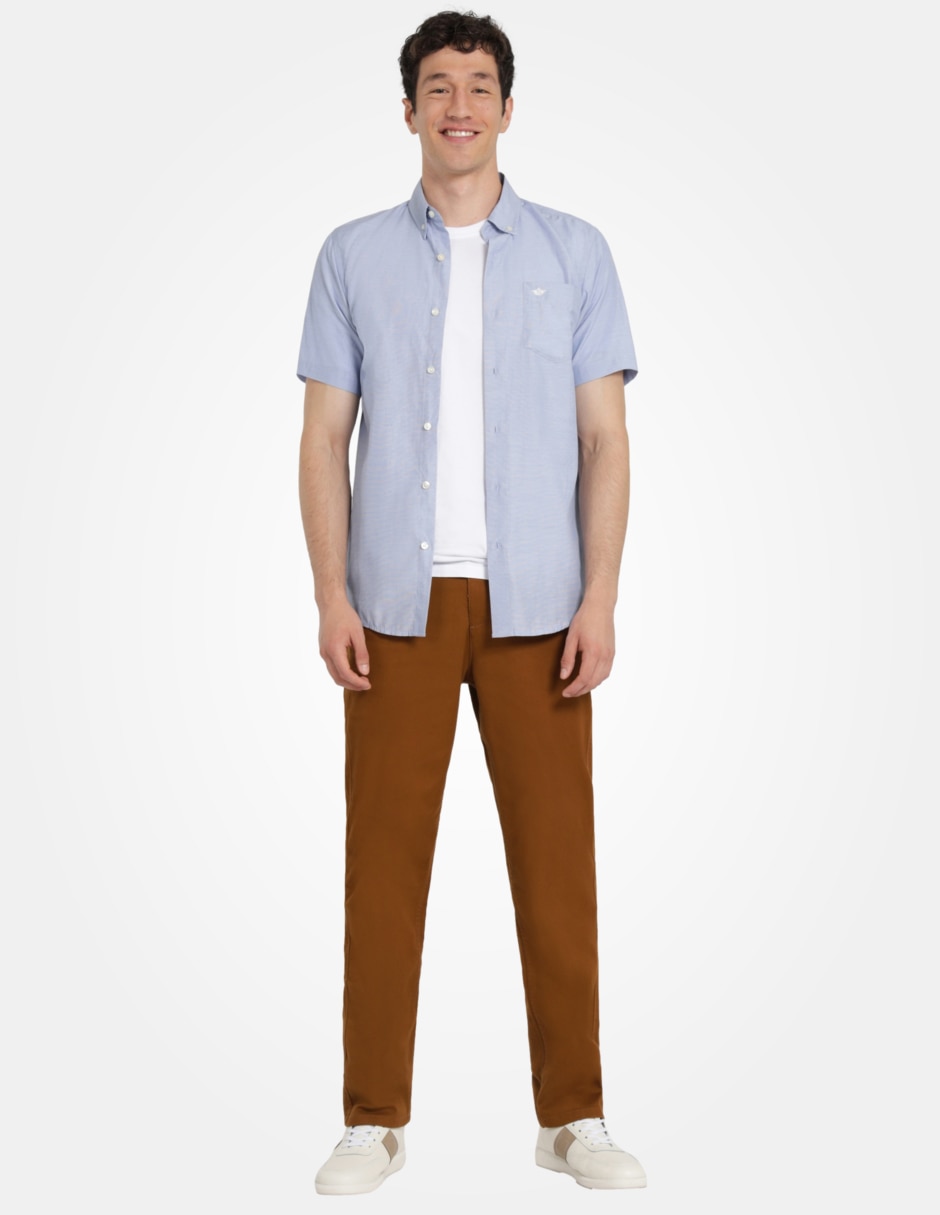 Camisa de vestir Dockers de algodón manga corta para hombre