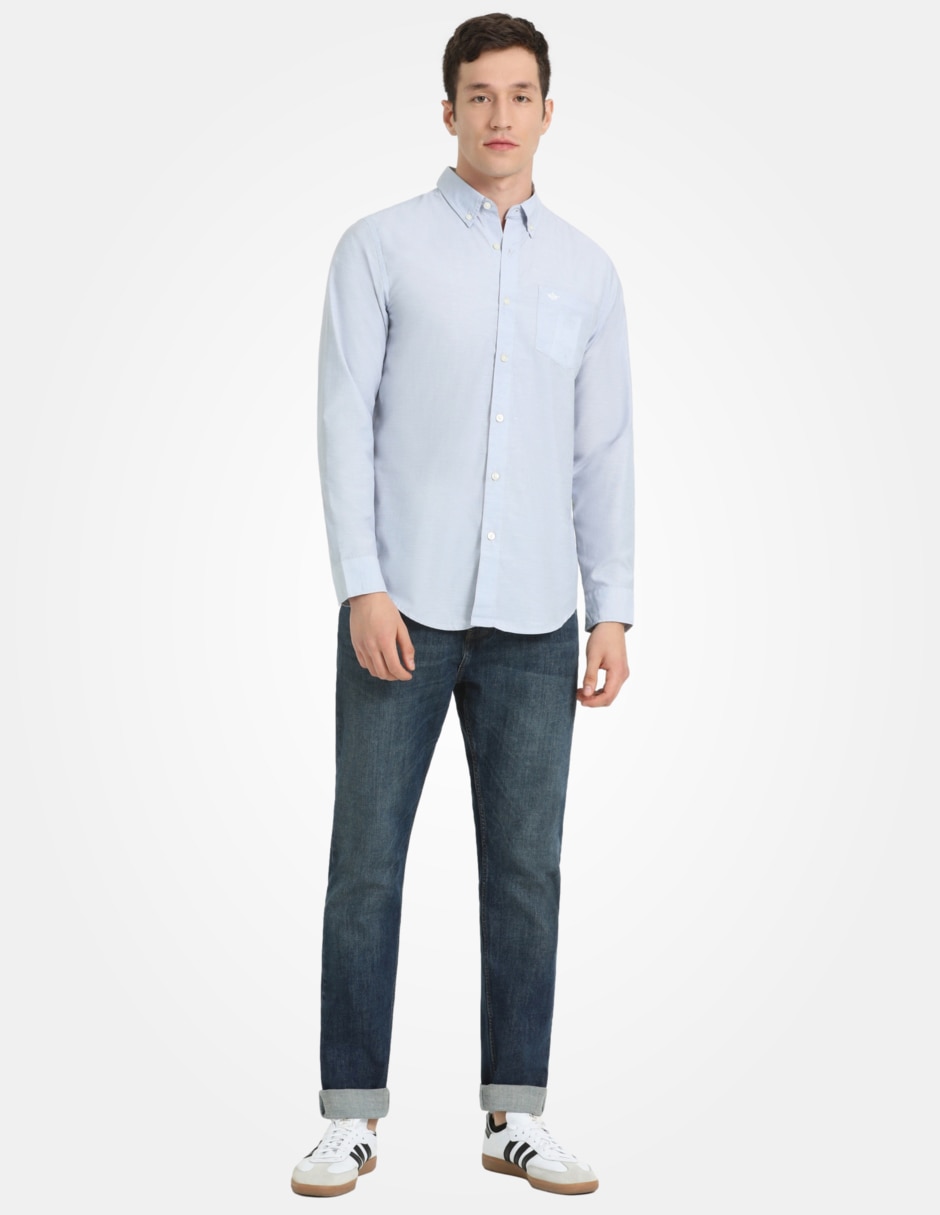Camisa formal Dockers de algodón manga larga para hombre