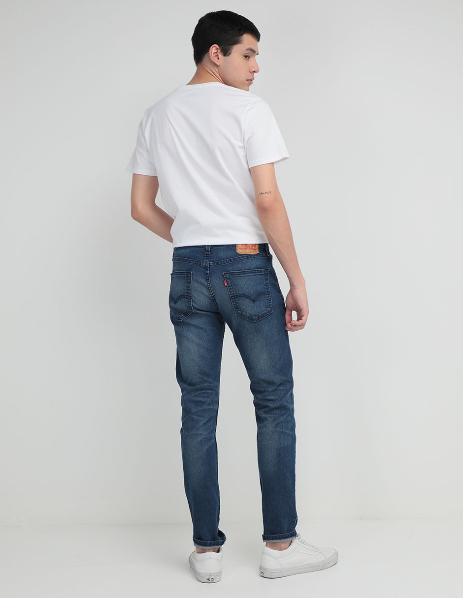 Jeans slim lavado whisker para hombre 5