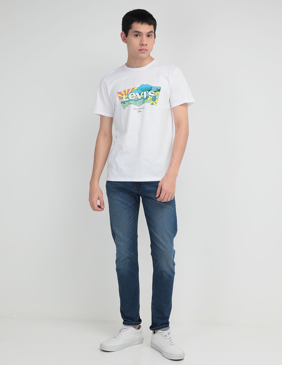 Jeans slim lavado whisker para hombre 6