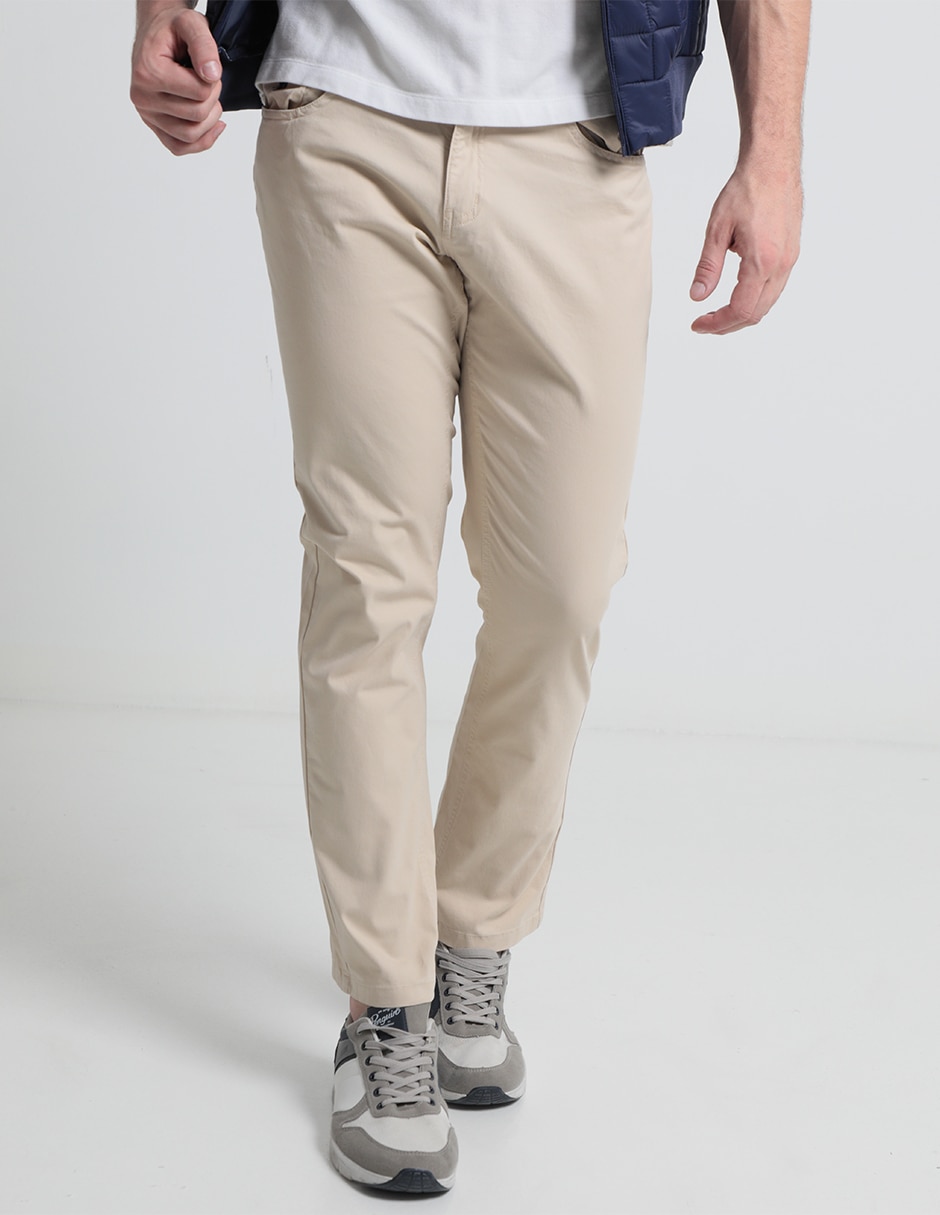 Pantalón chino slim de gabardina para hombre