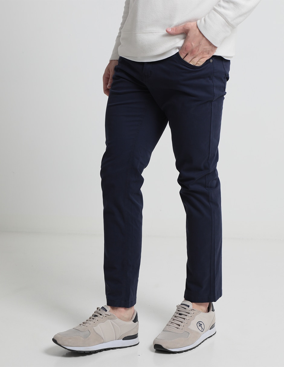 Pantalón chino slim de gabardina para hombre Pantalón chino slim de gabardina para hombre