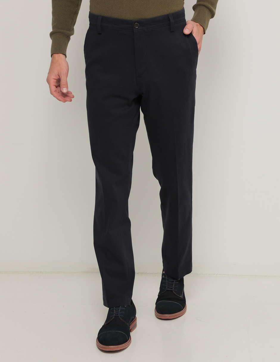 Pantalón straight de gabardina para hombre Pantalón straight de gabardina para hombre