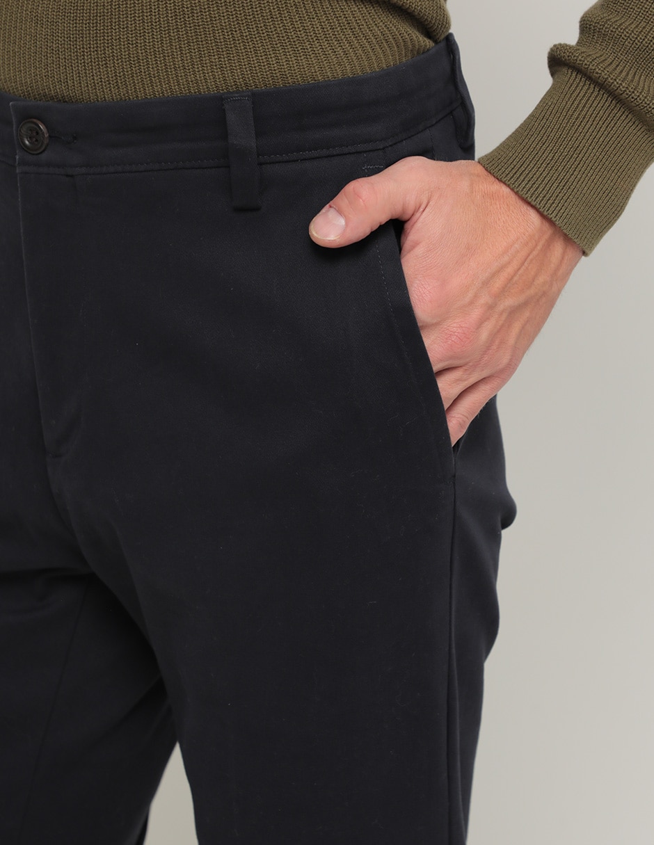 Pantalón straight de gabardina para hombre 4