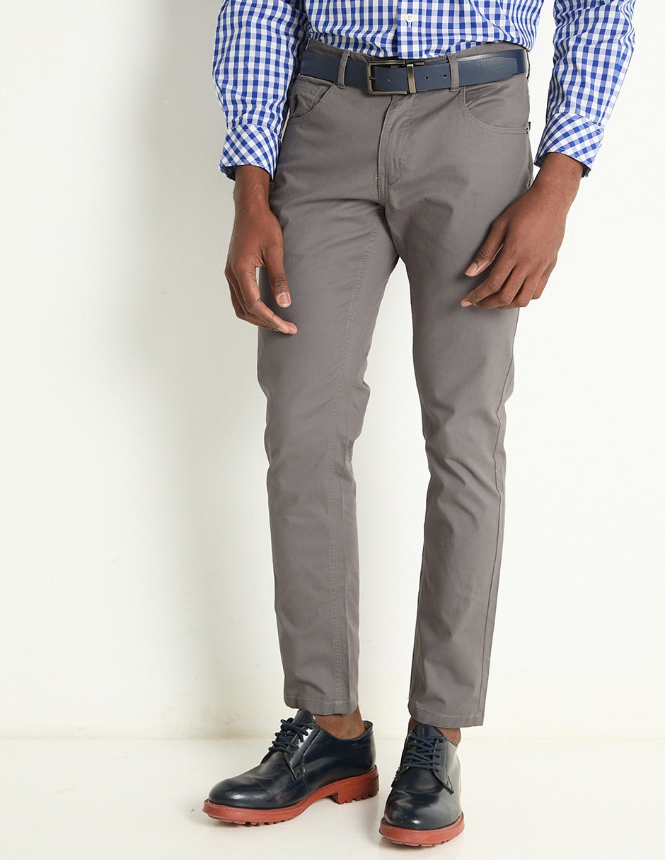 Pantalón chino slim de gabardina para hombre Pantalón chino slim de gabardina para hombre