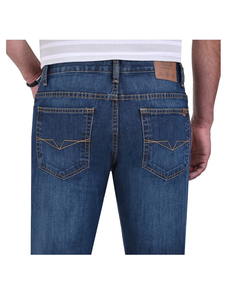 Jeans straight Yale deslavado para hombre