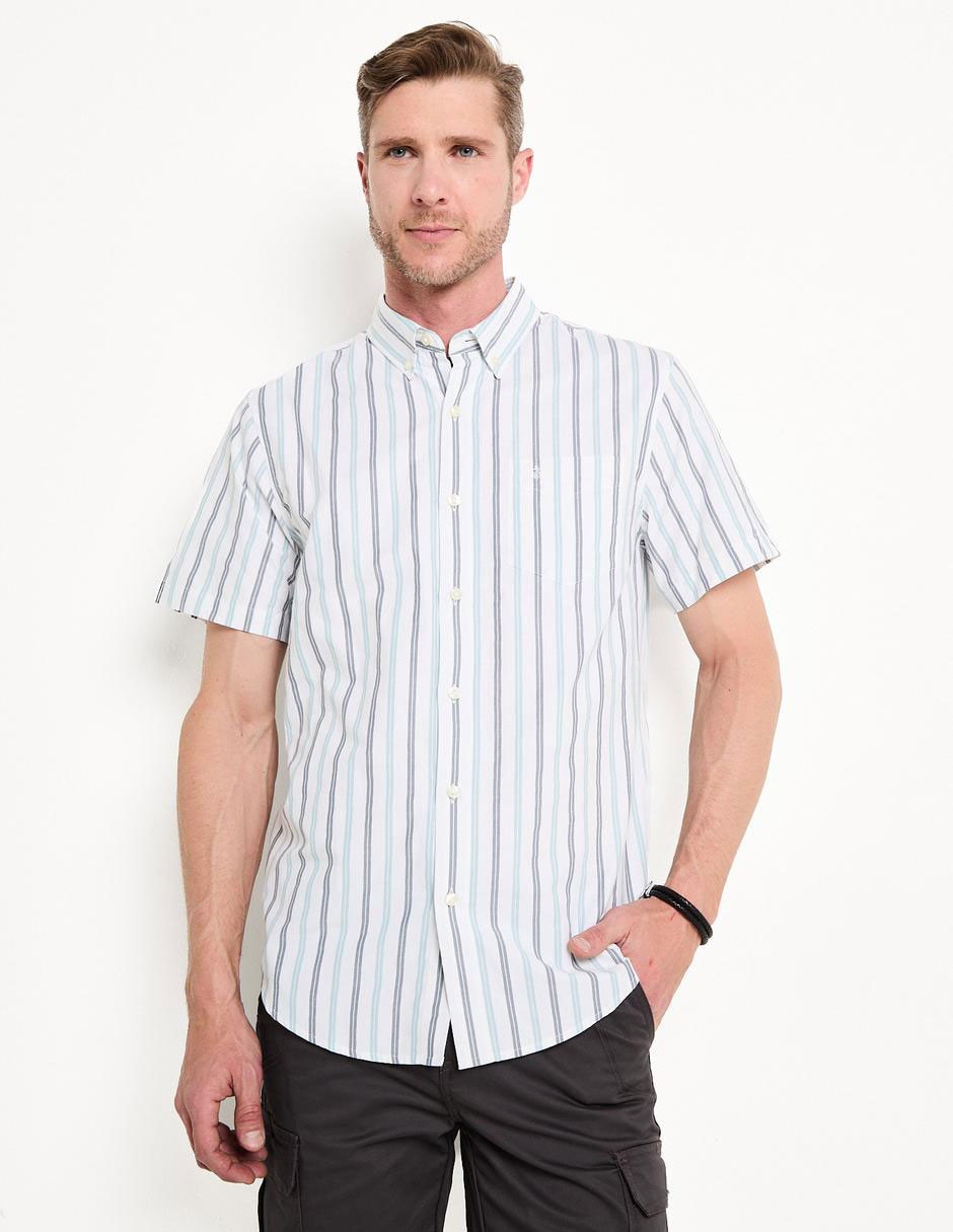 Camisa casual de algodón manga corta para hombre