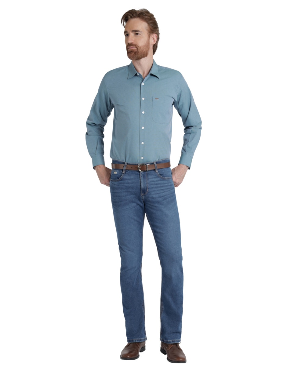 Jeans slim lavado sand blast para hombre 6