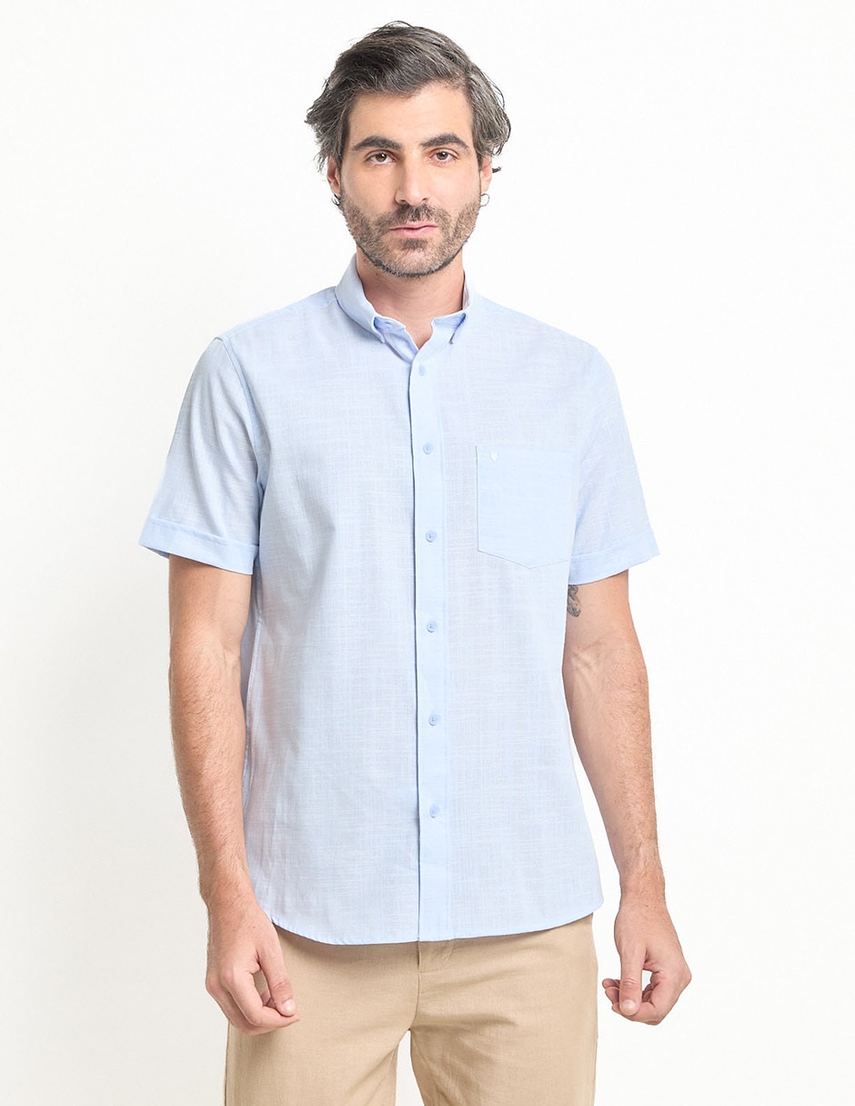 Camisa casual Yale de algodón manga corta para hombre