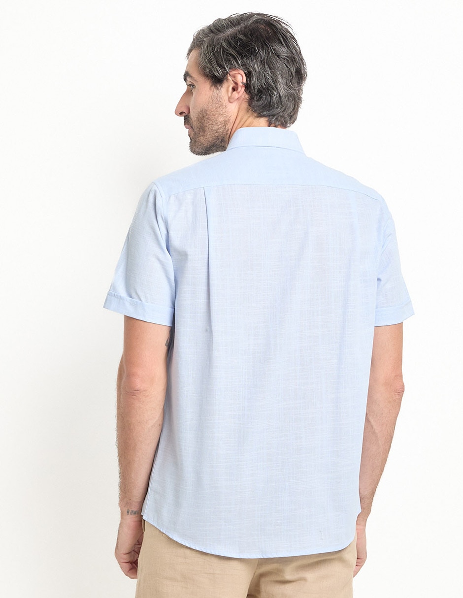 Camisa casual de algodón manga corta para hombre