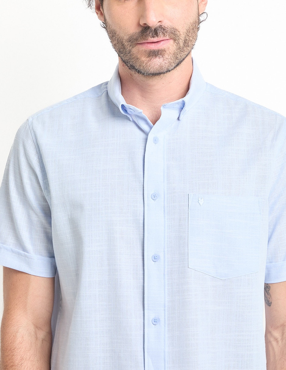 Camisa casual de algodón manga corta para hombre