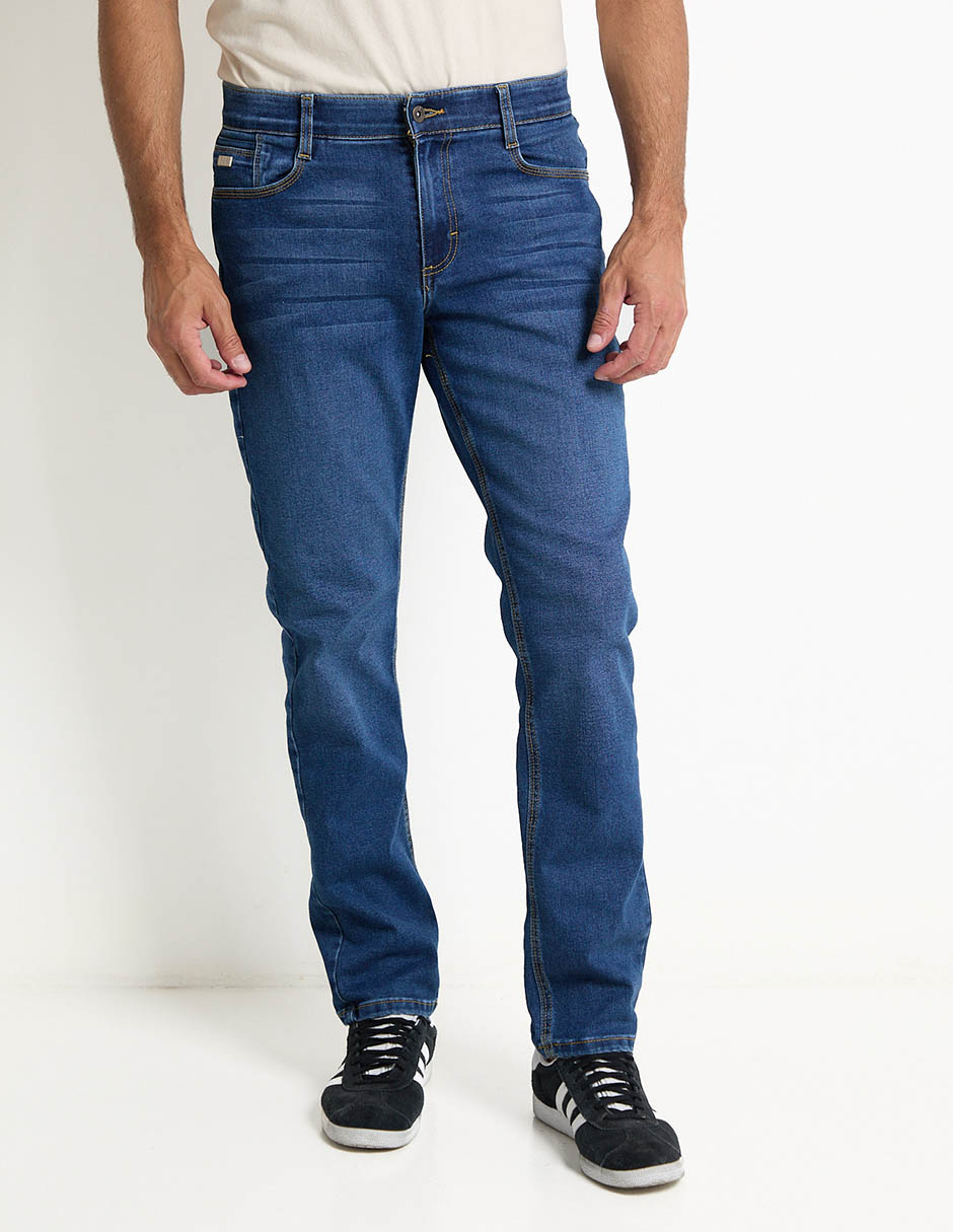 Jeans slim lavado stone wash para hombre 1