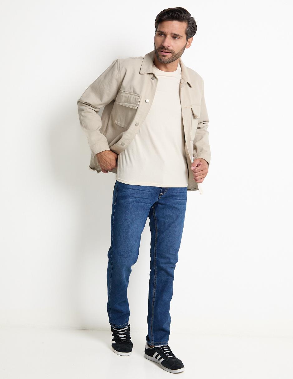 Jeans slim lavado stone wash para hombre 6