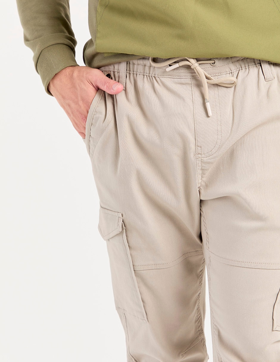 Pantalón cargo straight de algodón para hombre 4