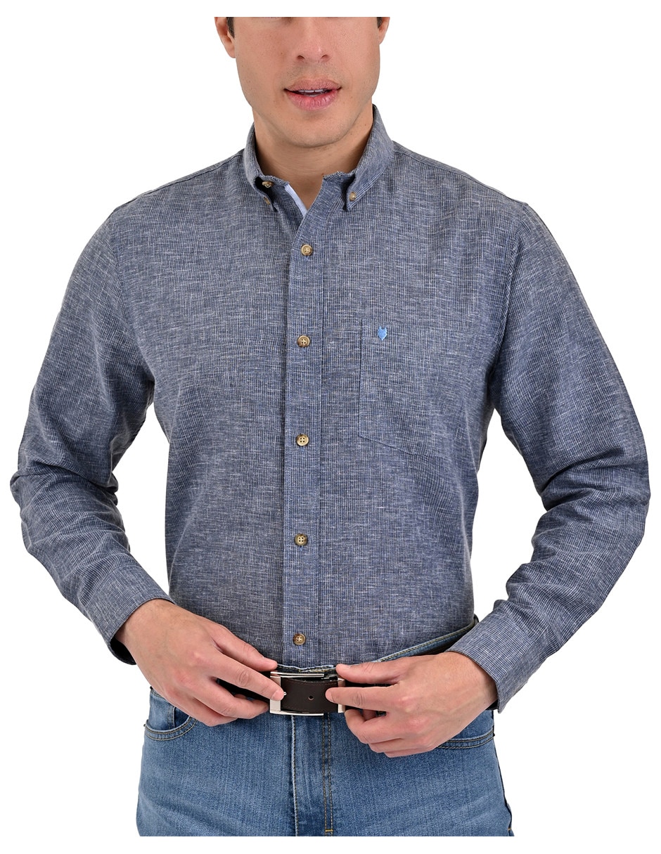 Camisa casual manga largar para hombre