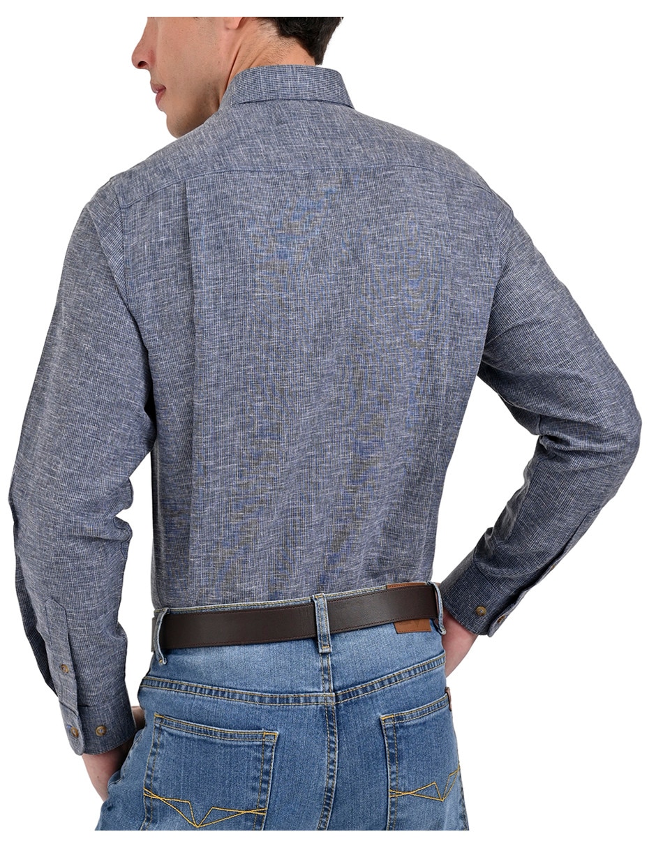Camisa casual Yale manga largar para hombre