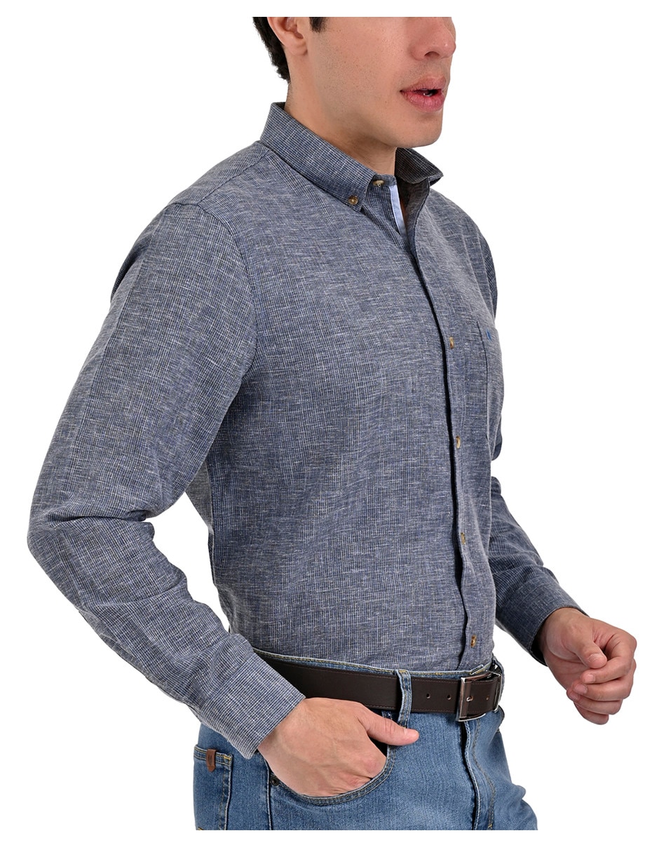 Camisa casual Yale manga largar para hombre