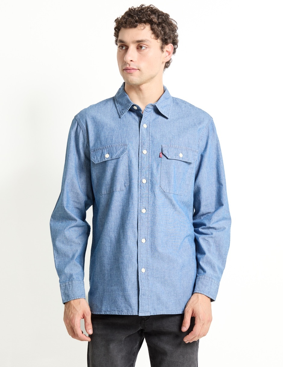 Camisa casual de algodón manga larga para hombre Camisa casual de algodón manga larga para hombre
