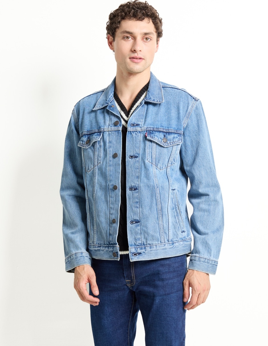 Chamarra casual de mezclilla con bolsillos para hombre Chamarra casual de mezclilla con bolsillos para hombre