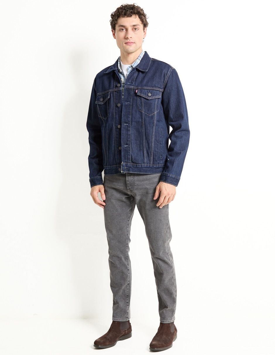 Chamarra denim de mezclilla con bolsillos para hombre