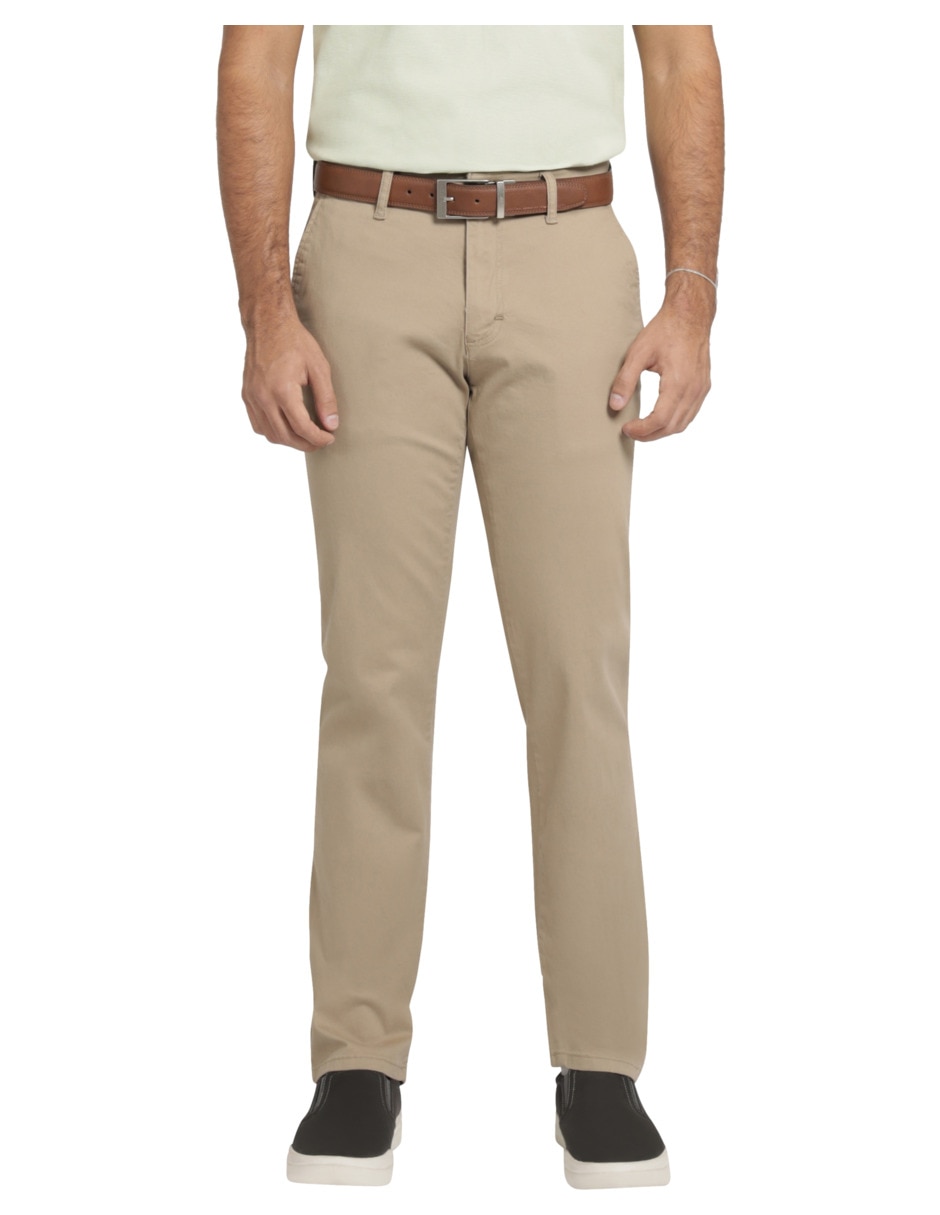 Pantalón chino recto de gabardina para hombre