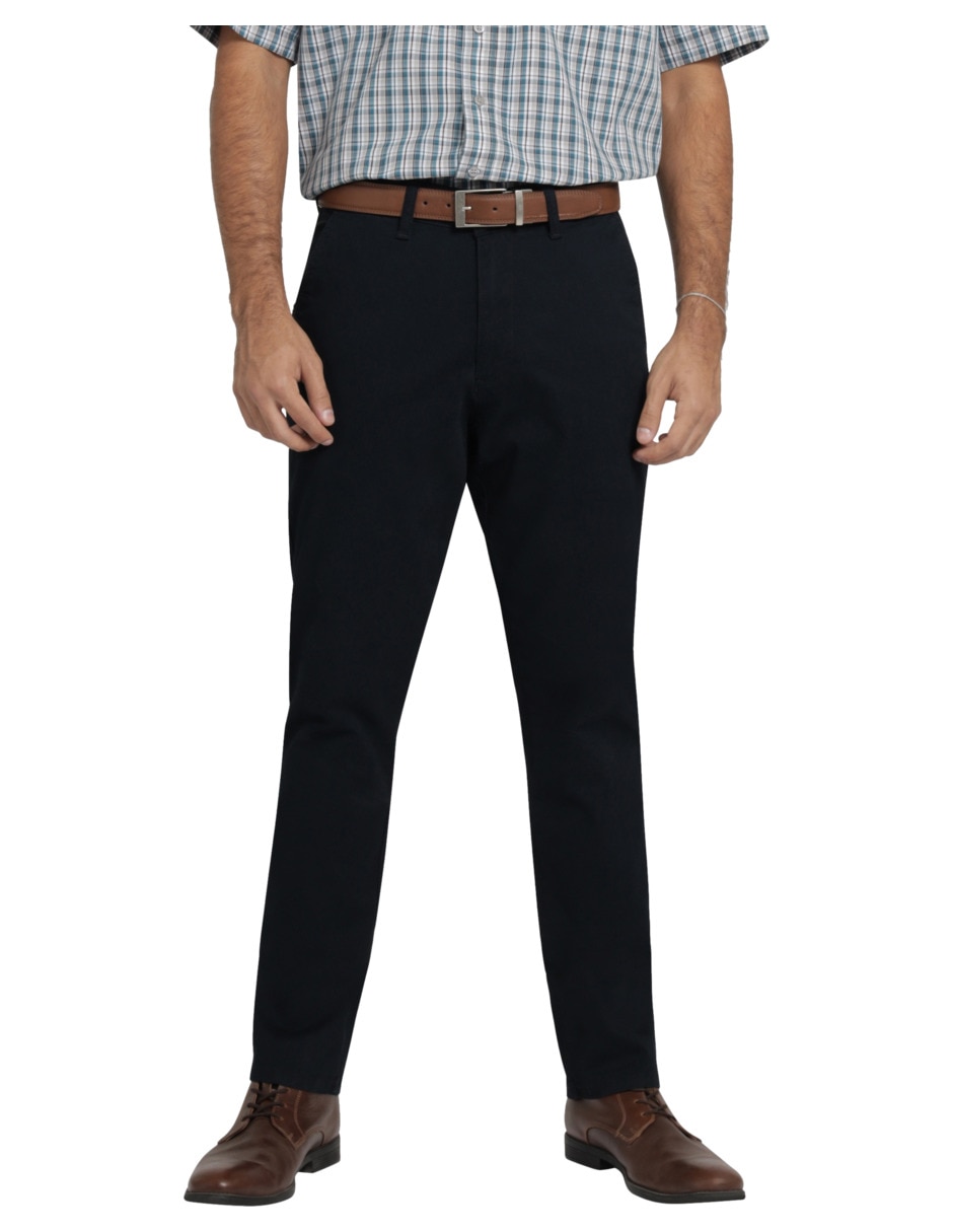 Pantalón chino recto de gabardina para hombre