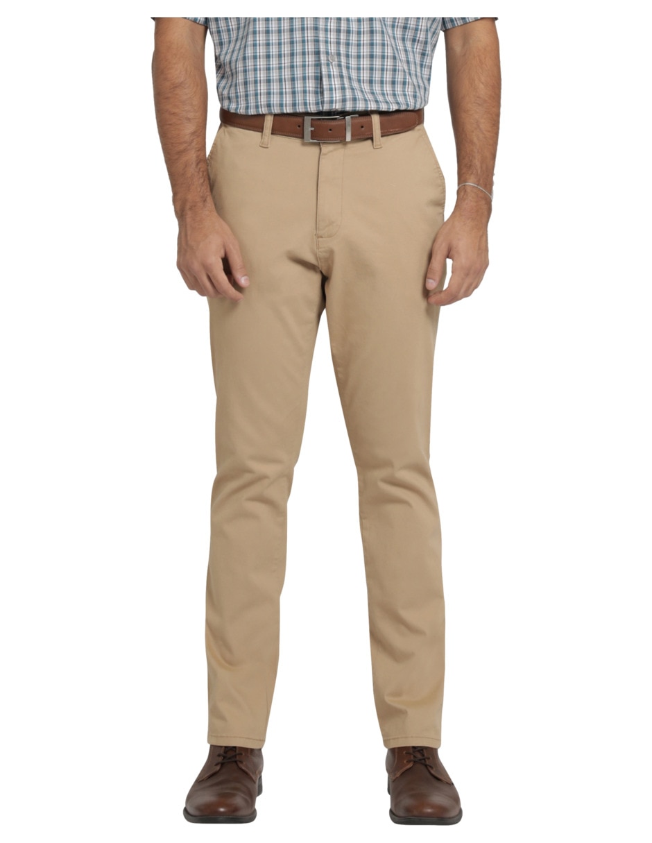 Pantalón chino recto de gabardina para hombre