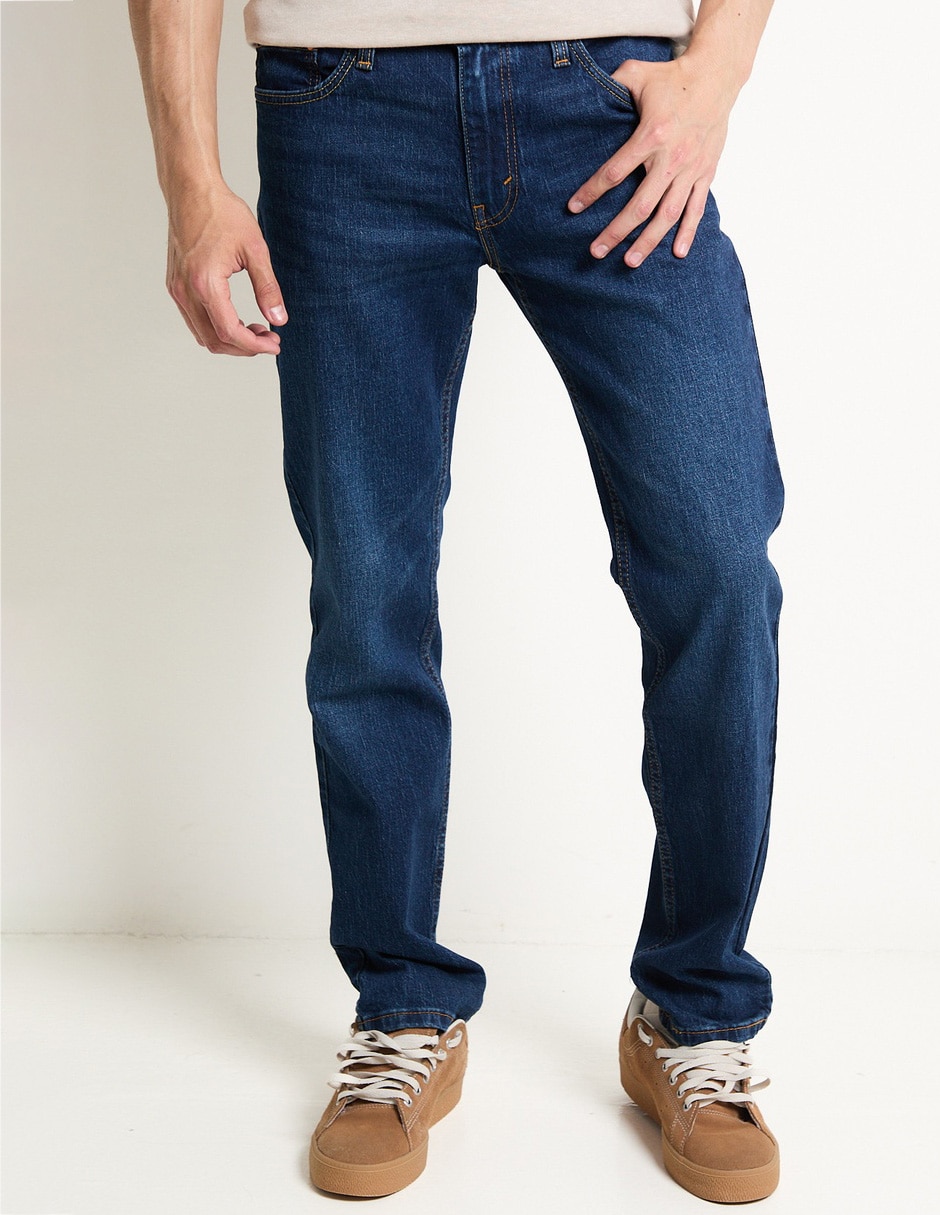 Jeans straight lavado obscuro para hombre