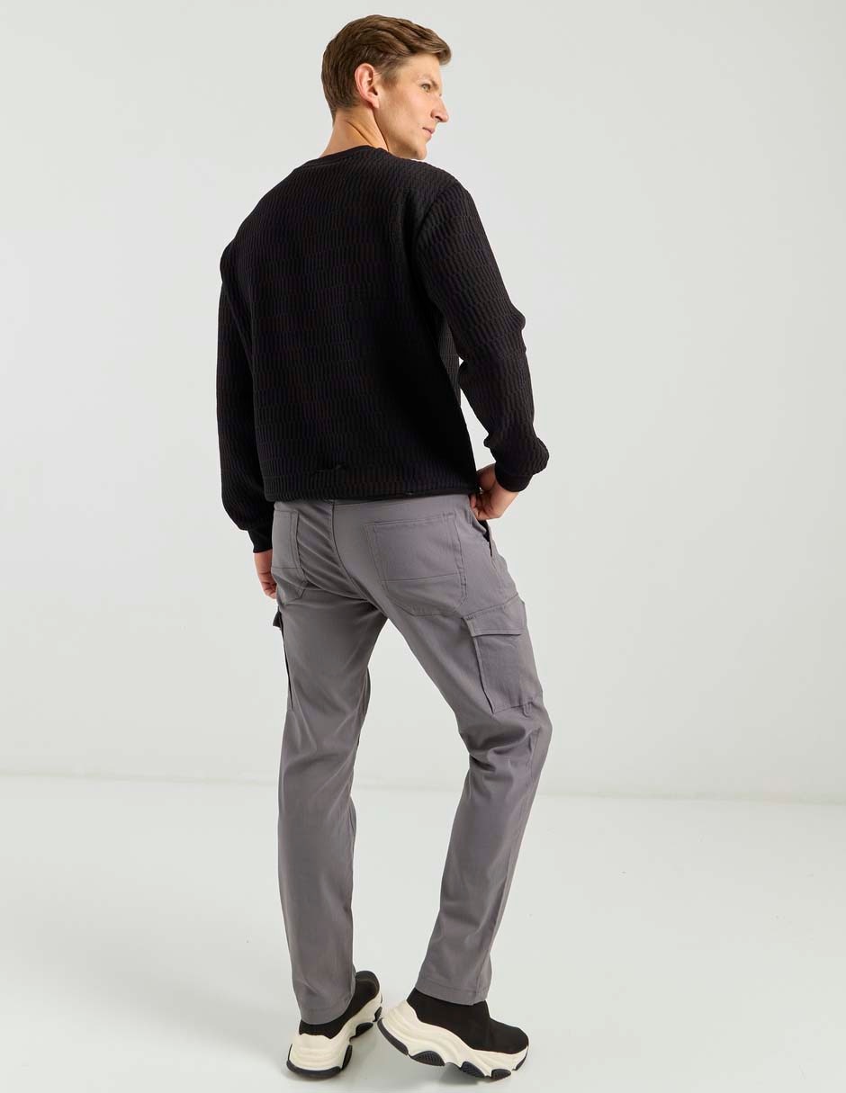 Pantalón cargo recto de algodón para hombre 4