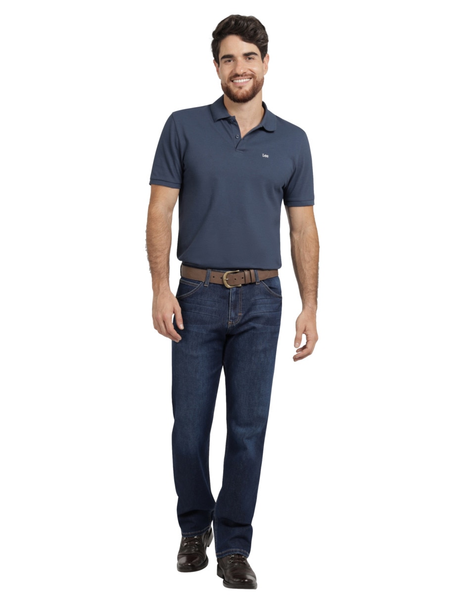 Jeans straight Lee 112378362 lavado stone wash para hombre