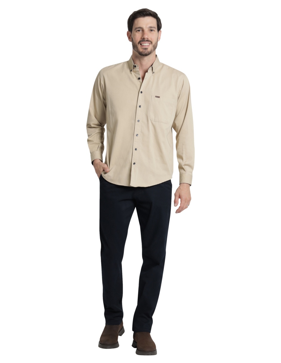 Camisa casual manga larga para hombre