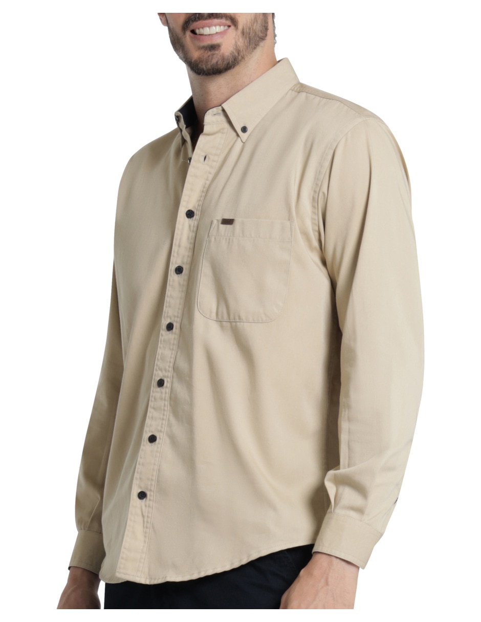 Camisa casual manga larga para hombre