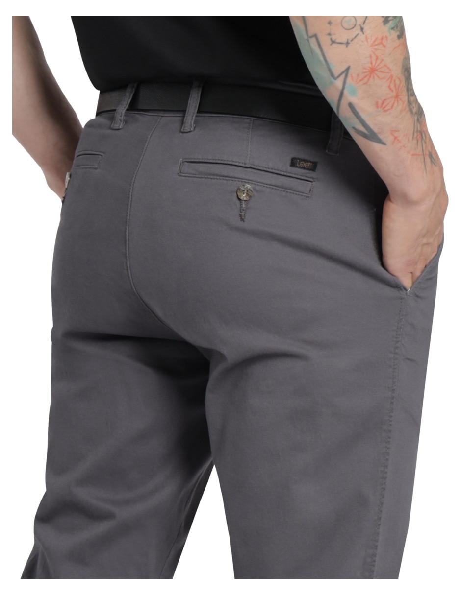 Pantalón casual chino slim de gabardina para hombre 4