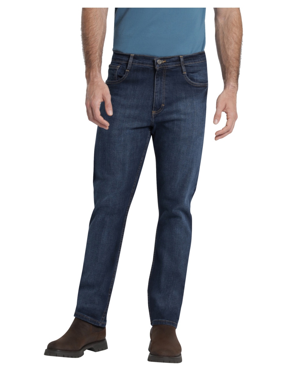 Jeans slim lavado obscuro para hombre