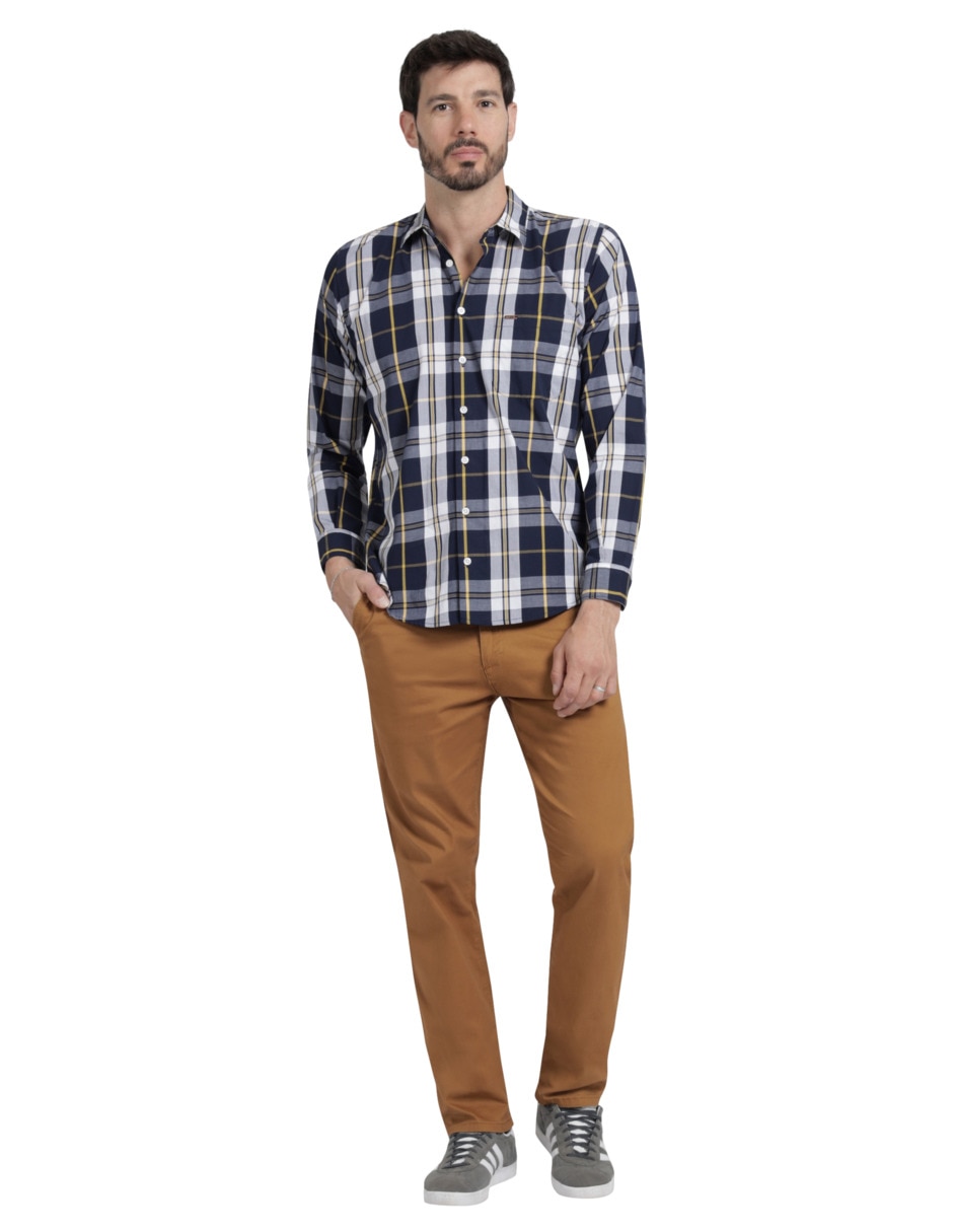 Camisa casual Lee de algodón manga larga para hombre